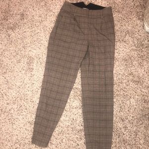 Plaid Express Ankle High Rise Dress Pants